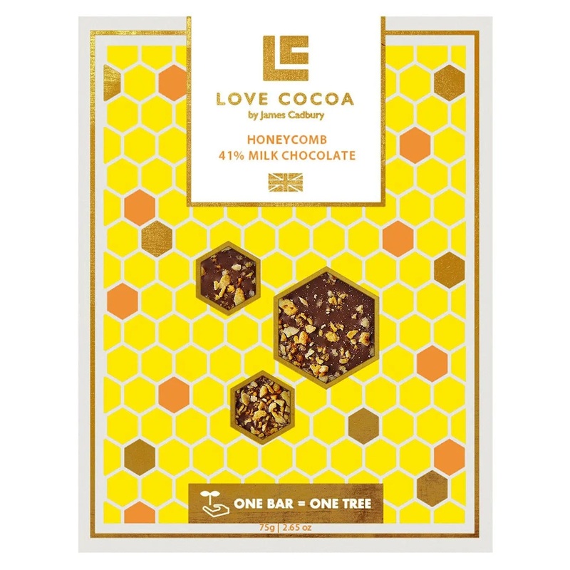 Love Cocoa Honeycomb 41% Milk Chocolate Bar, 75 g