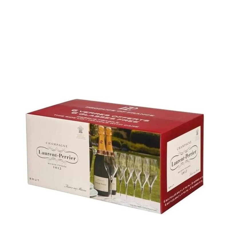 Laurent-Perrier Brut Champagne with 6 Flutes, 75 cl