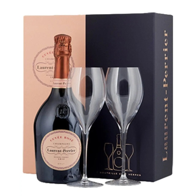 Laurent-Perrier Cuve Ros 2 Flute Set Champagne, 75 cl