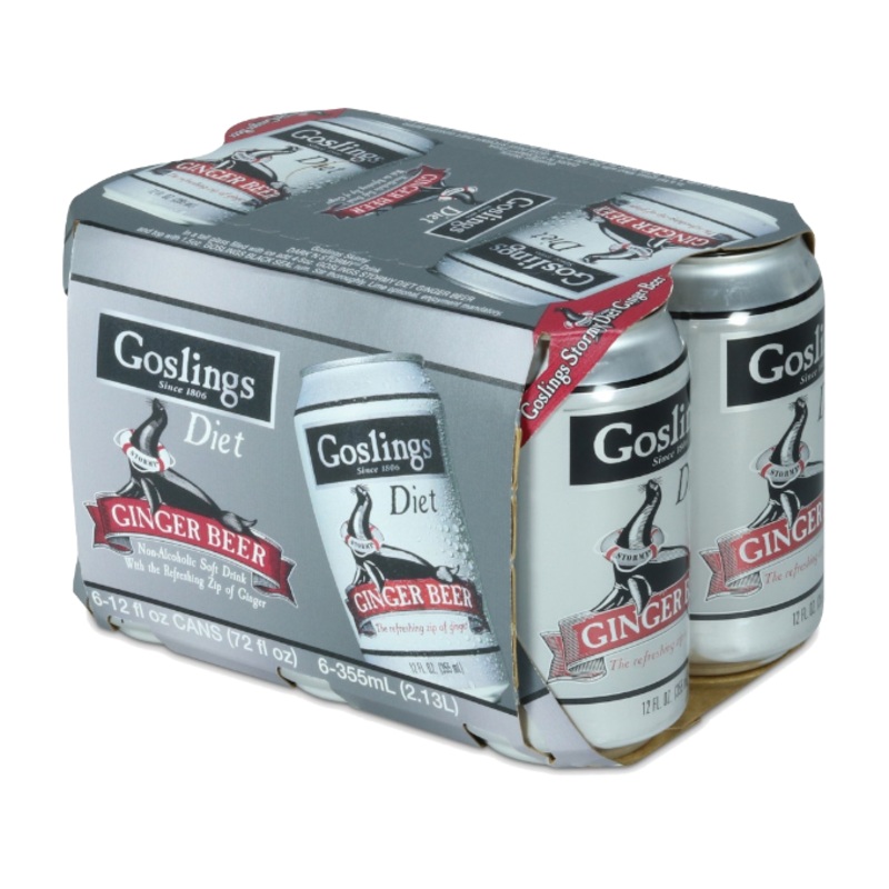 Goslings Diet Ginger Beer 12oz 6-Pack Can