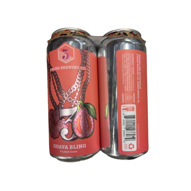 Three Sons Guava Bling 16oz 4-Pack Can (Scan Correct Item)