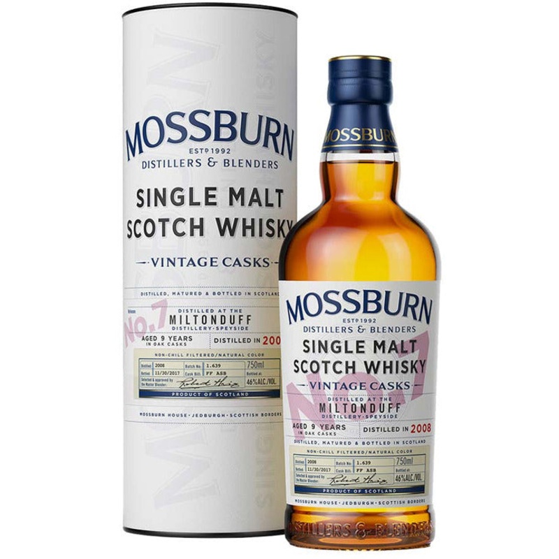 Mossburn Single Malt Scotch Miltonduff Distillery Vintage Casks No. 7 9 Yr