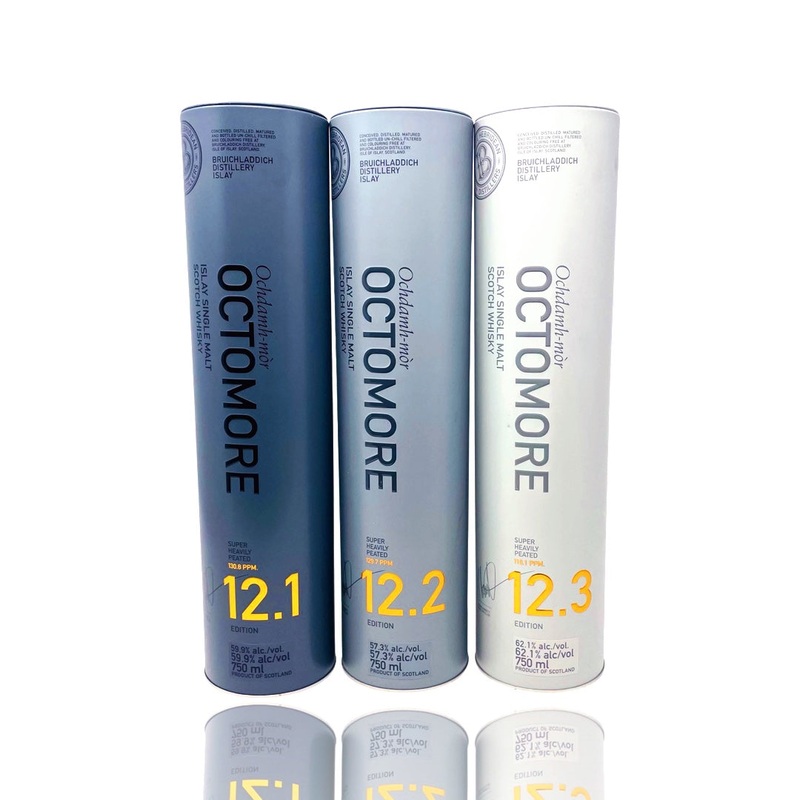 Bruichladdich Octomore Edition 12.1, 12.2 & 12.3 Bundle Single Malt Scotch Whisky 750ml 3-Pack