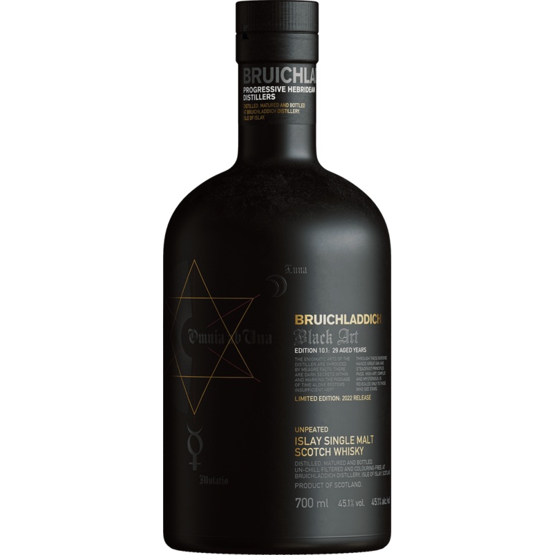 Bruichladdich Single Malt Scotch Black Art Edition 10.1 Unpeated 29 Yr Limited Edition 90.2 750ml