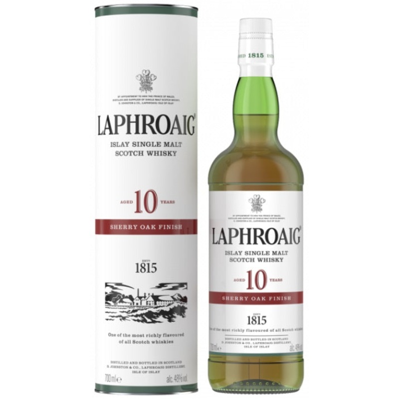 Laphroaig Single Malt Scotch Whisky Aged 10 Years Sherry Oak Finish 750ml
