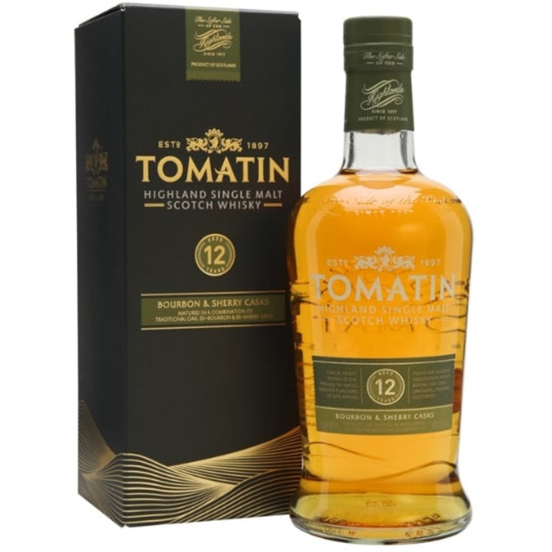 Tomatin 12 Year Highland Single Malt Scotch Whisky Bourbon & Sherry Casks 750ml
