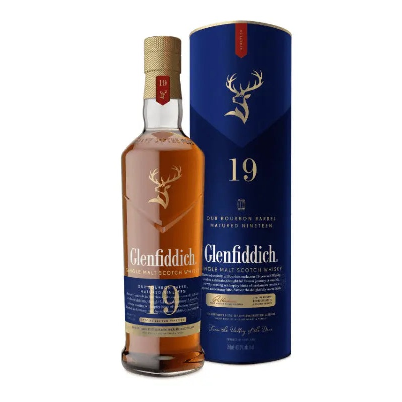Glenfiddich 19 Year Old Bourbon Barrel Matured Single Malt Scotch Whisky 750mL