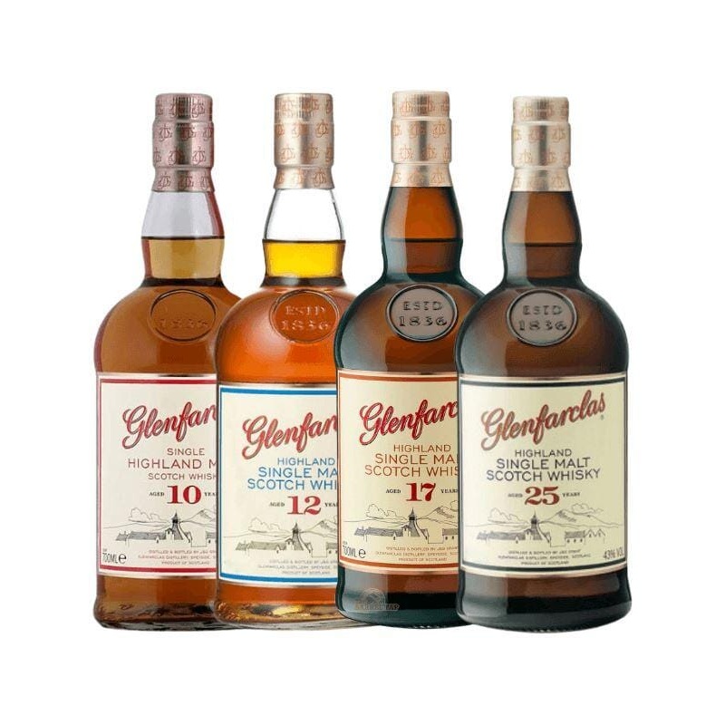 Glenfarclas 10 | 12 | 17 | 25 Year Single Malt Scotch Whisky Bundle
