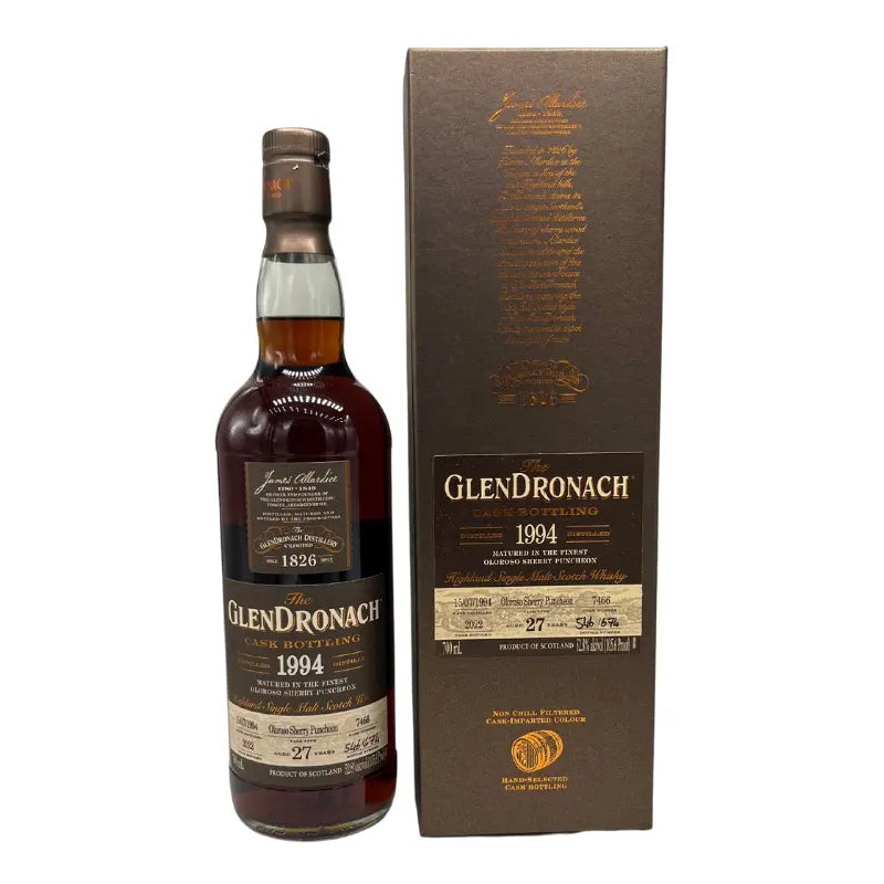 GlenDronach 1994 Cask #7466 27 Year Old Oloroso Sherry Puncheon Cask 700mL