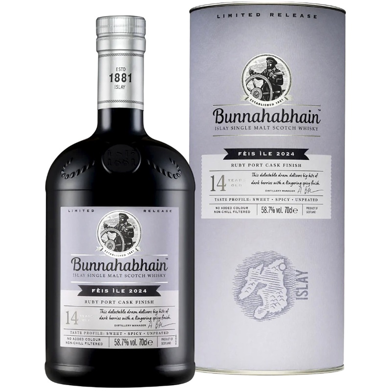 Bunnahabhain Fis le 2024: 14 Year Old Ruby Port Cask Finish