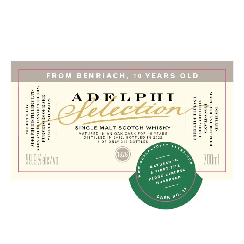 Adelphi Selections Benriach 2012 10 Year Old Rare Scotch Whiskey