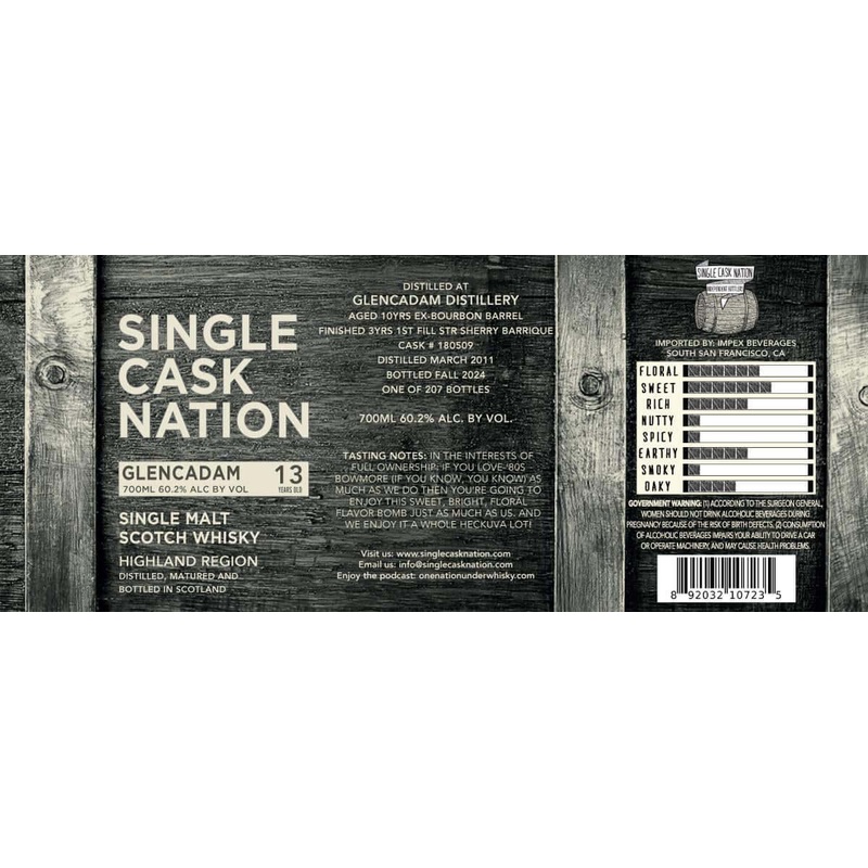 Single Cask Nation Glencadam 13-Year Single Malt Scotch Whisky
