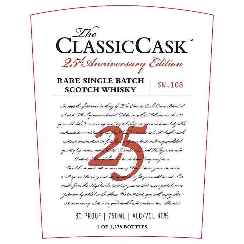 The Classic Cask 25th Anniversary Edition Rare Single Batch Scotch Whisky