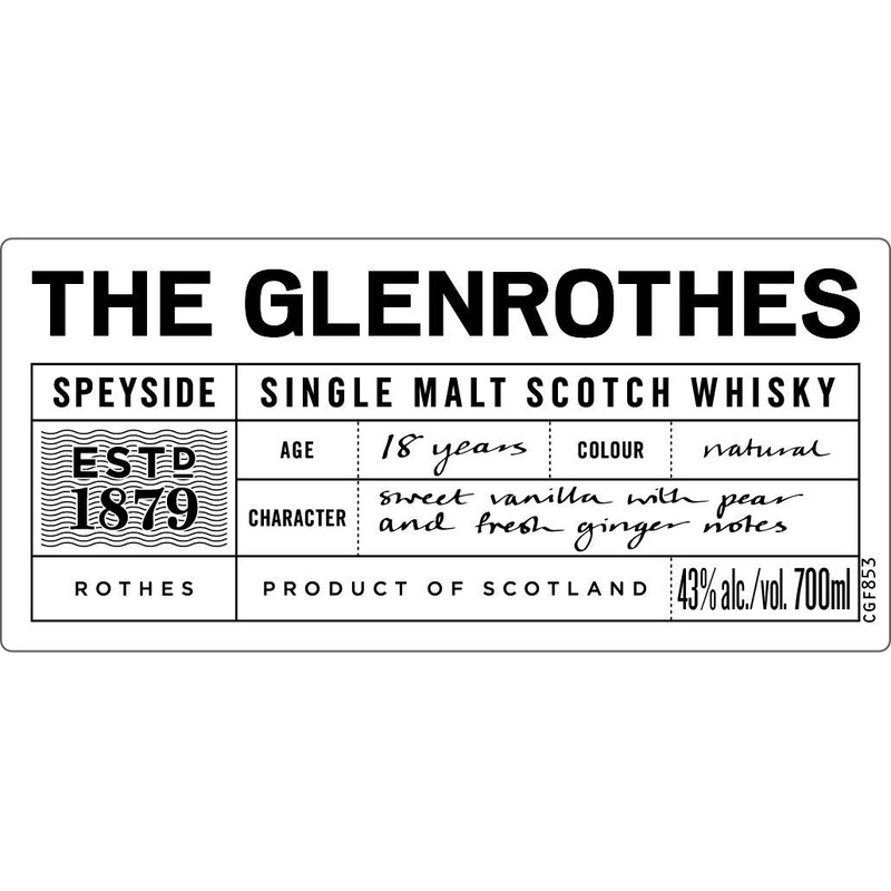 The Glenrothes 18 Year Old Speyside Single Malt Scotch Whisky