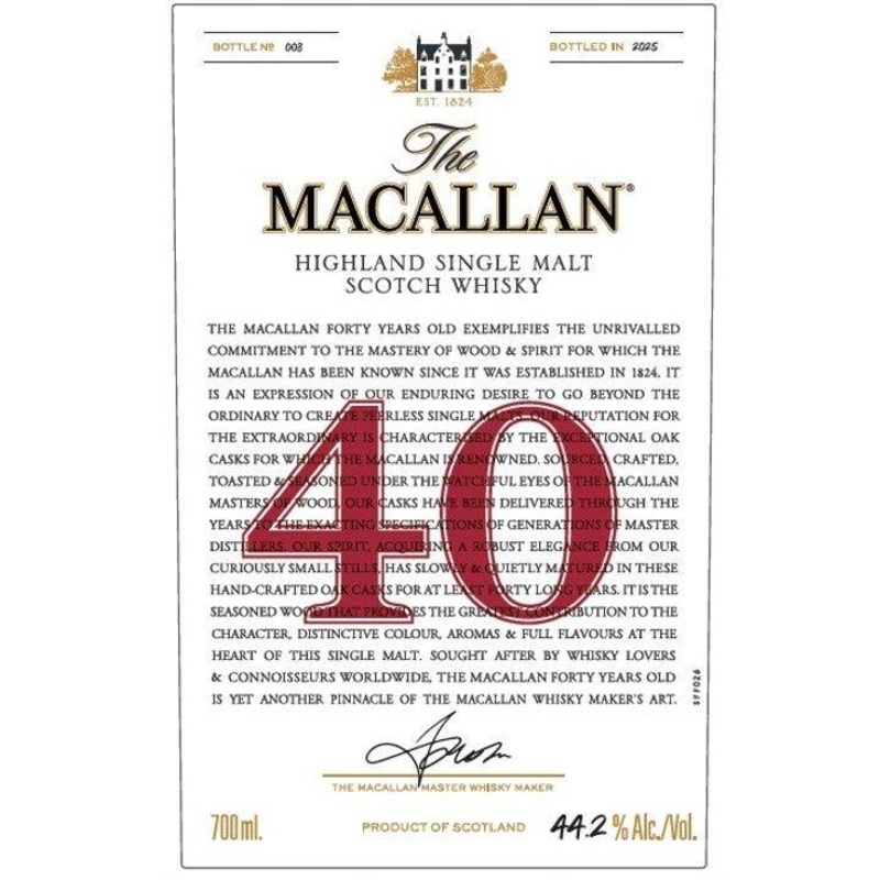 The Macallan 40-Year-Old Highland Single Malt Scotch Whisky 700ml