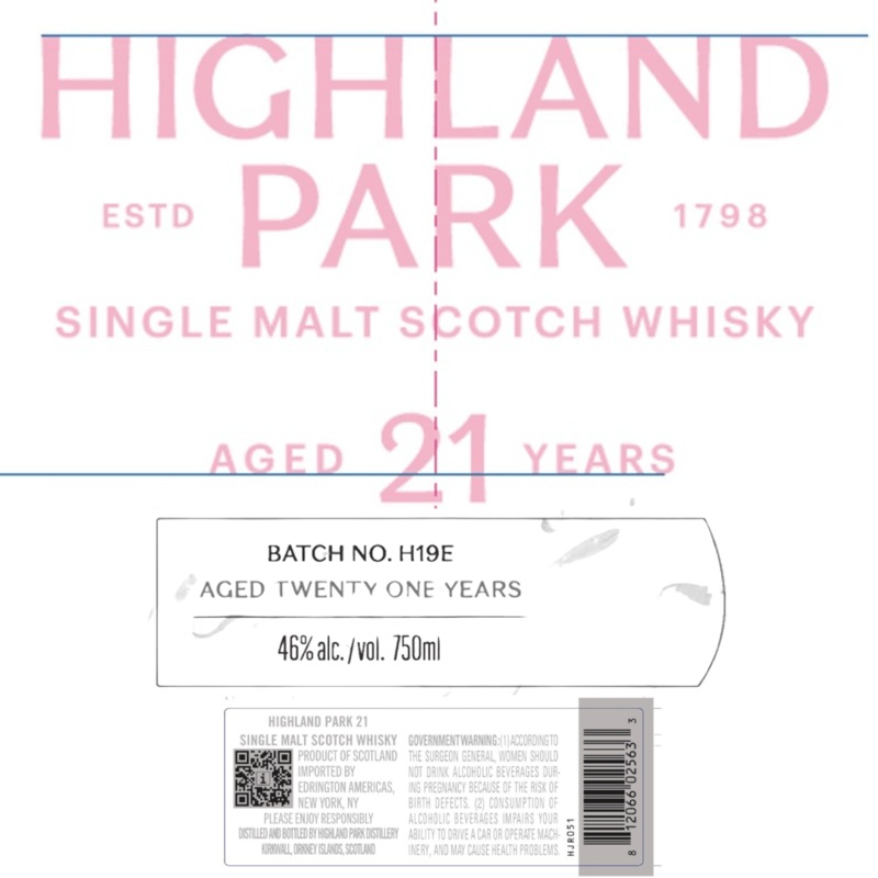 Highland Park 21 Year Old Single Malt Scotch Whisky