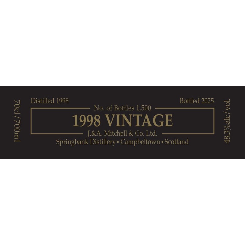 Springbank 1998 Vintage Limited Edition Single Malt Scotch Whisky