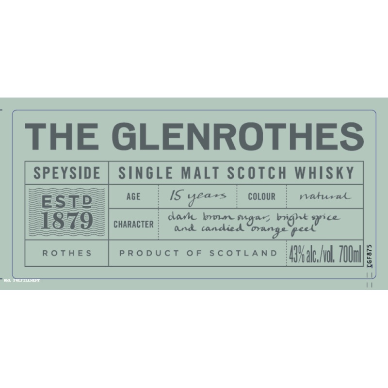 The Glenrothes 15 Year Old Speyside Single Malt Scotch Whisky