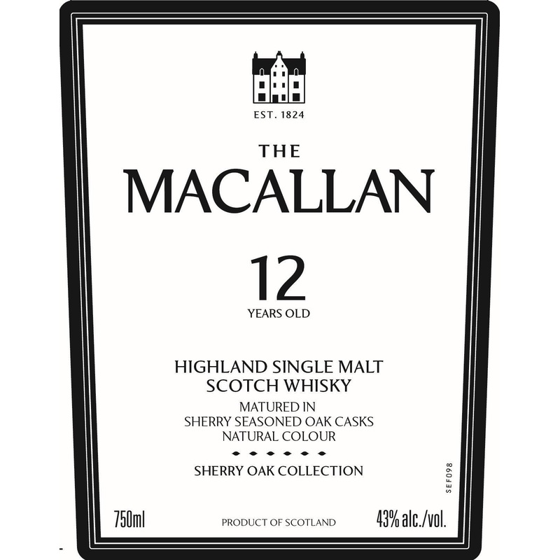 The Macallan 12 Year Old Sherry Oak  750ml