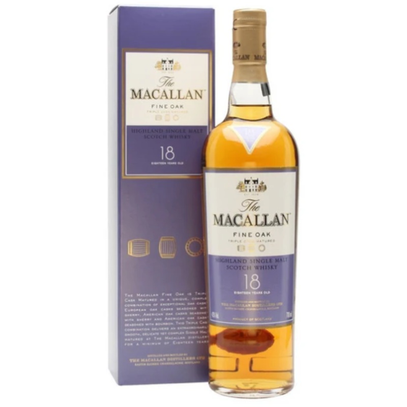 Macallan Triple Cask Matured Fine Oak 18 Year Old Single Malt Scotch Whiskey 750ml